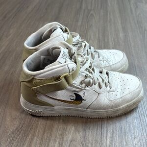 Nike Sun Club White and Tan High-Top Sneakers